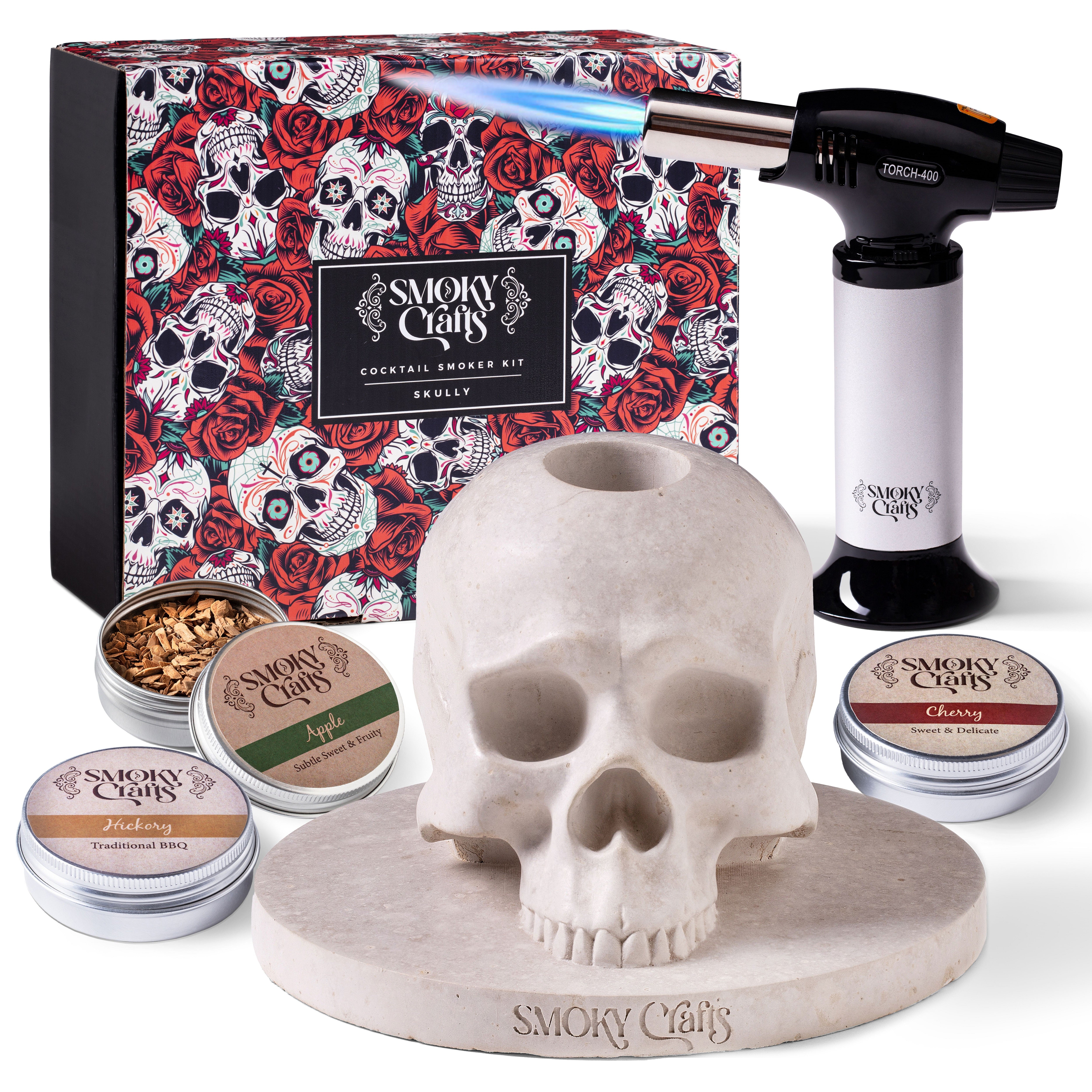 Skull Whiskey Smoker with Torch – Smoky Crafts