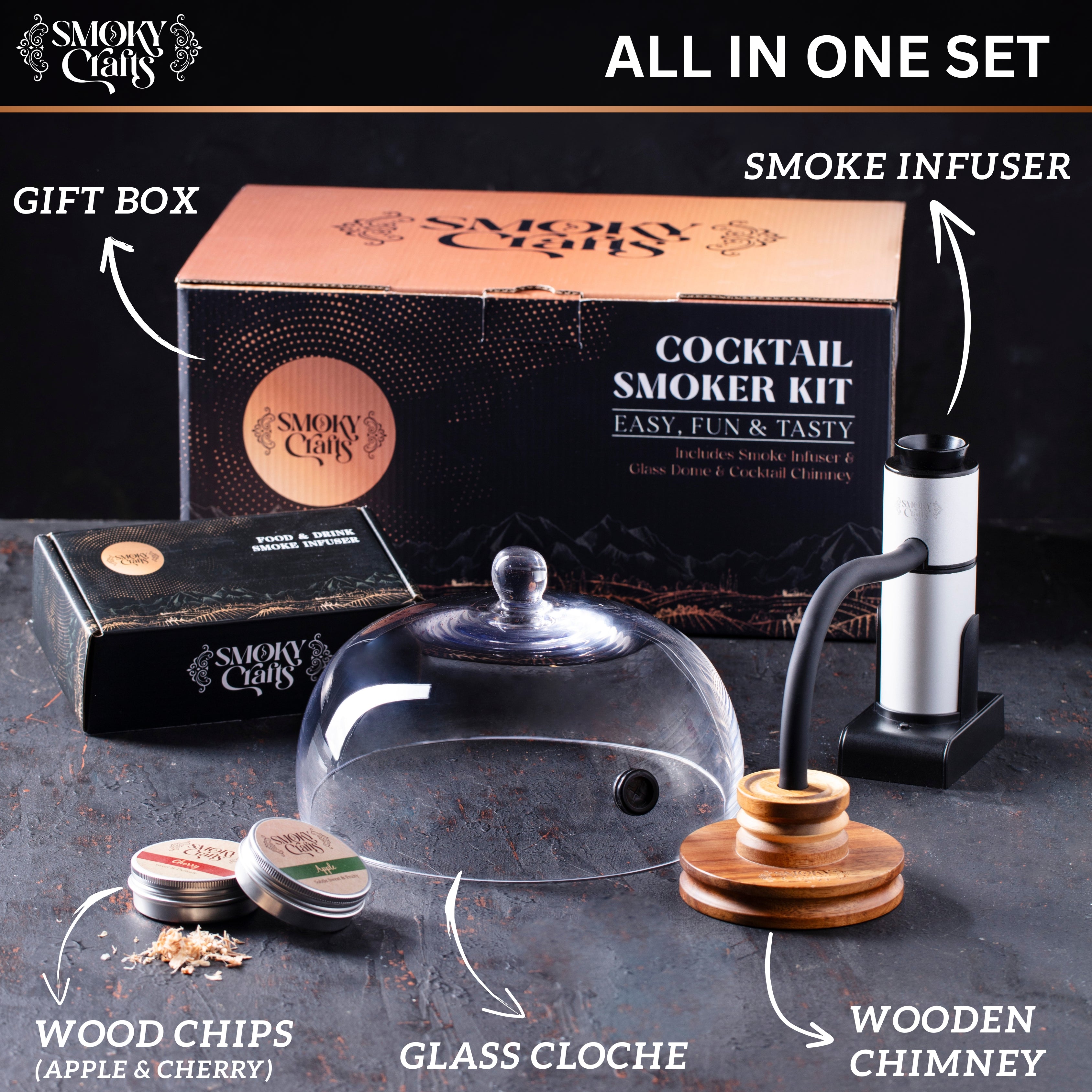 Smoking Cloche with Smoking Gun – Smoky Crafts