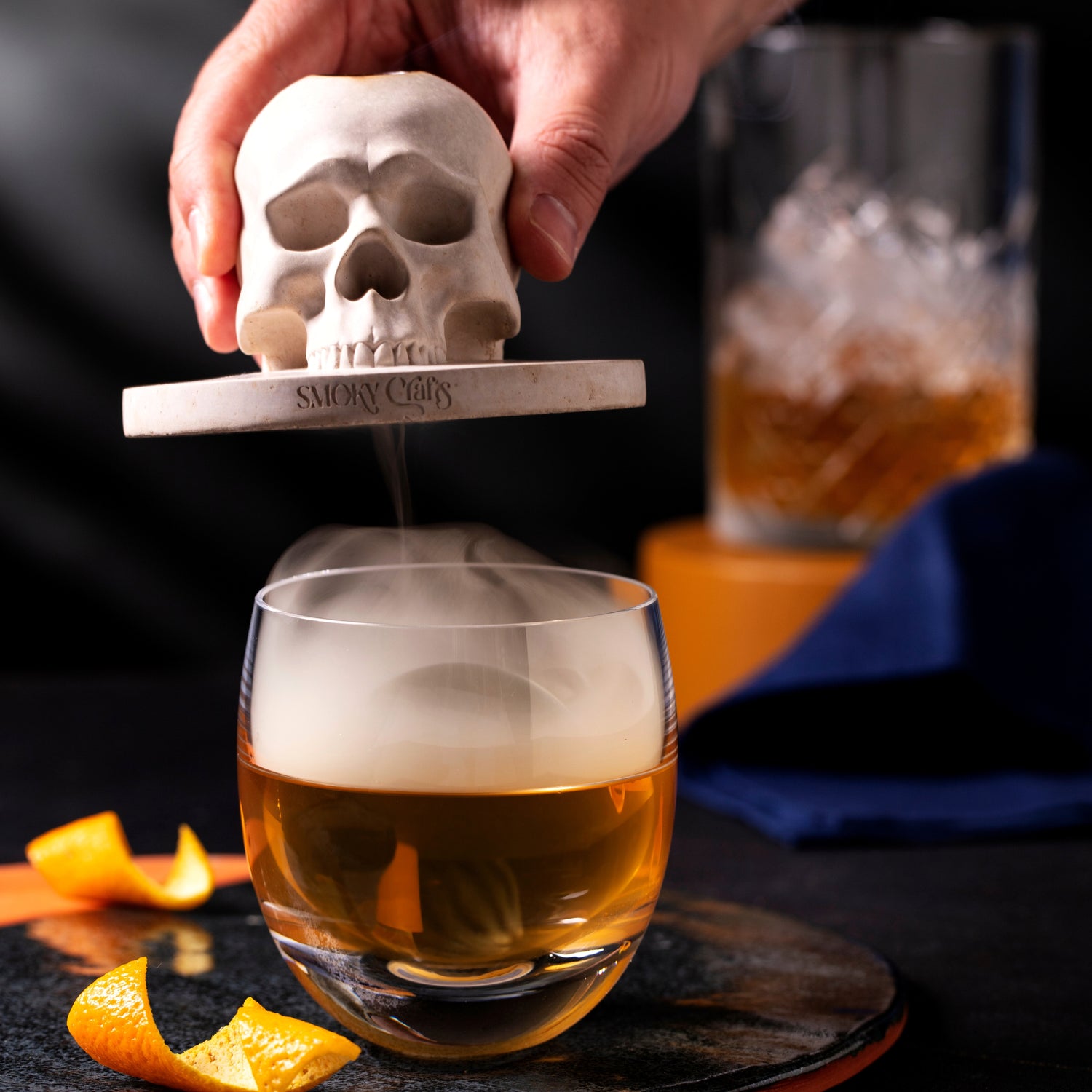 Skull Whiskey Smoker with Torch