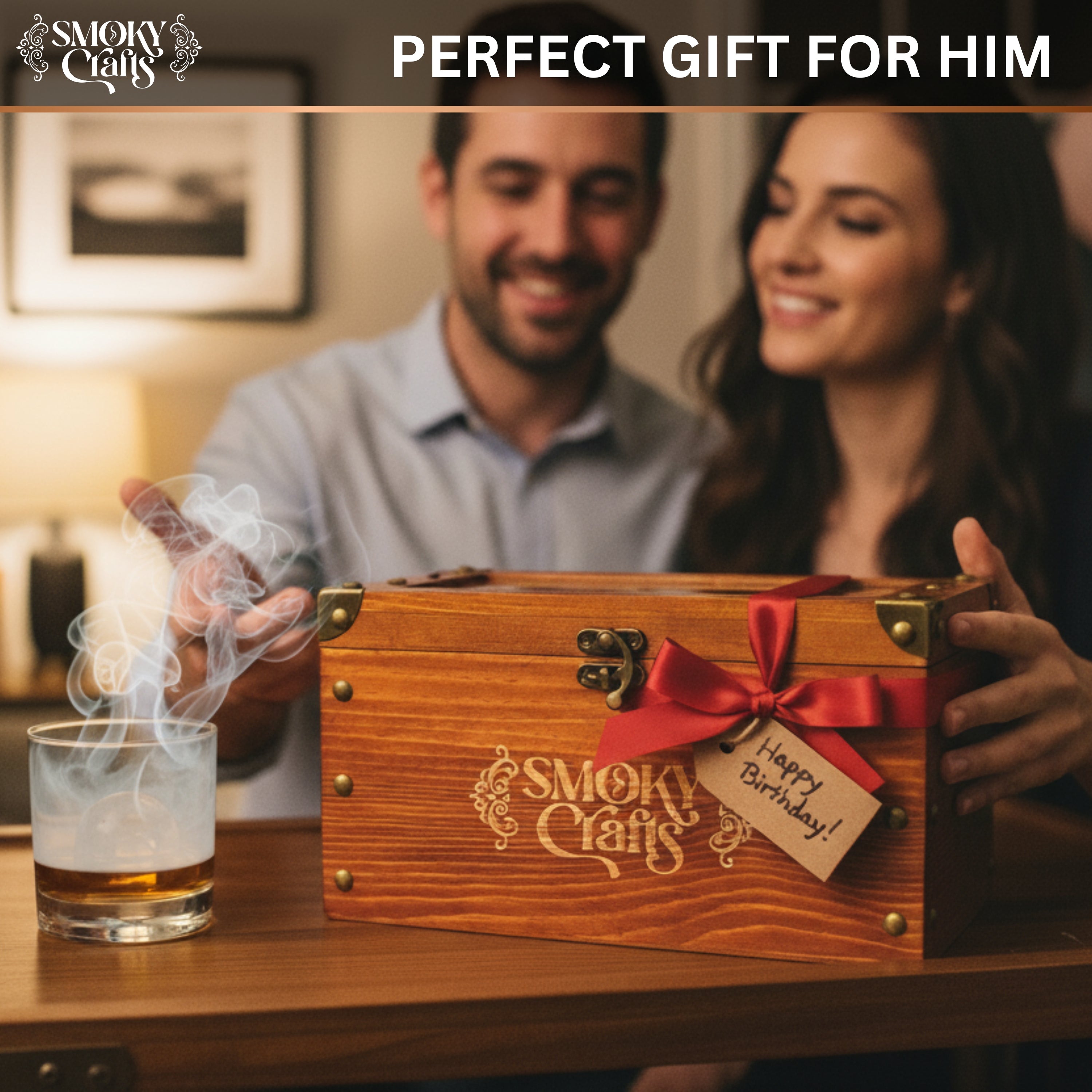 Whiskey Smoker Box with Smoking Gun – Smoky Crafts