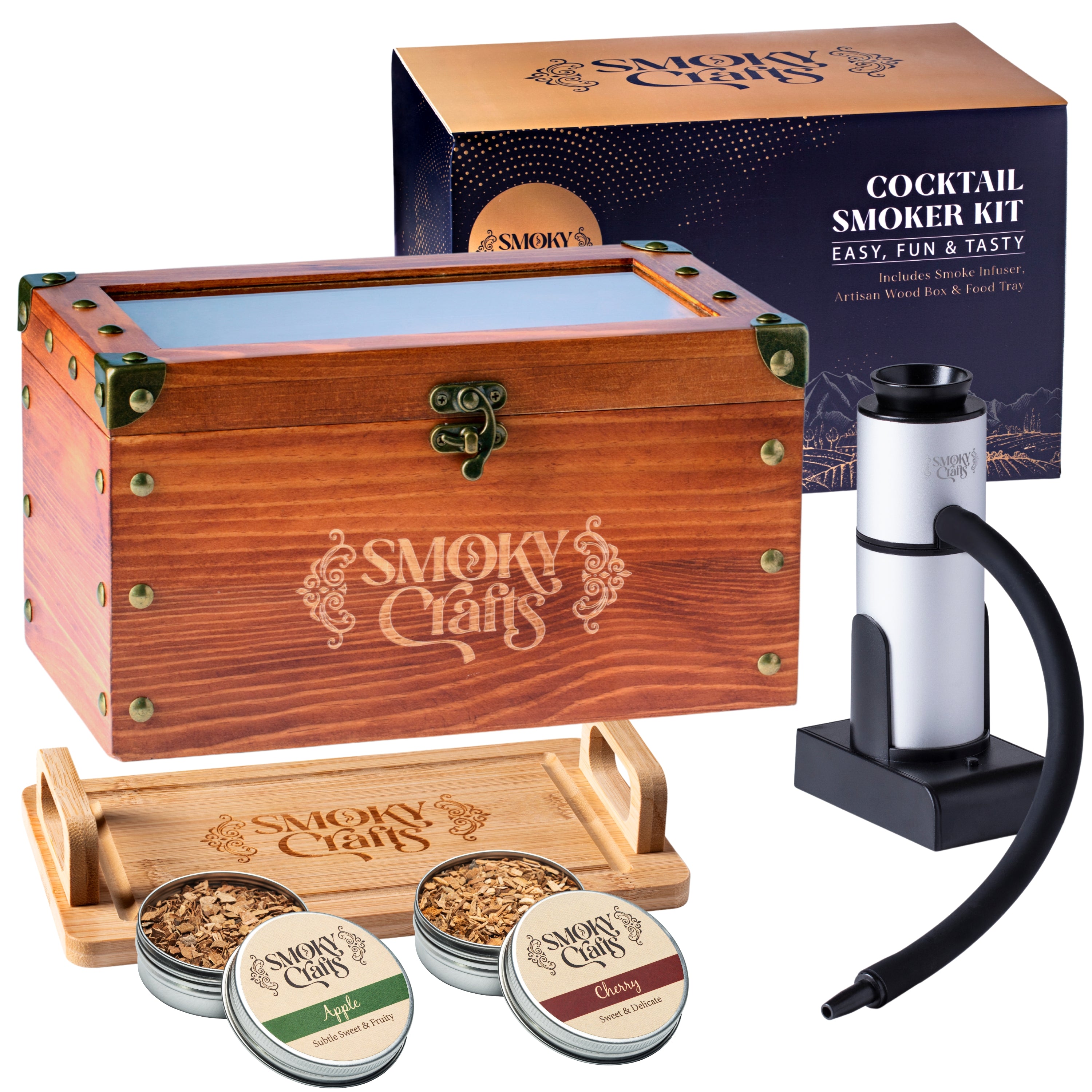 Whiskey Smoker Box with Smoking Gun – Smoky Crafts