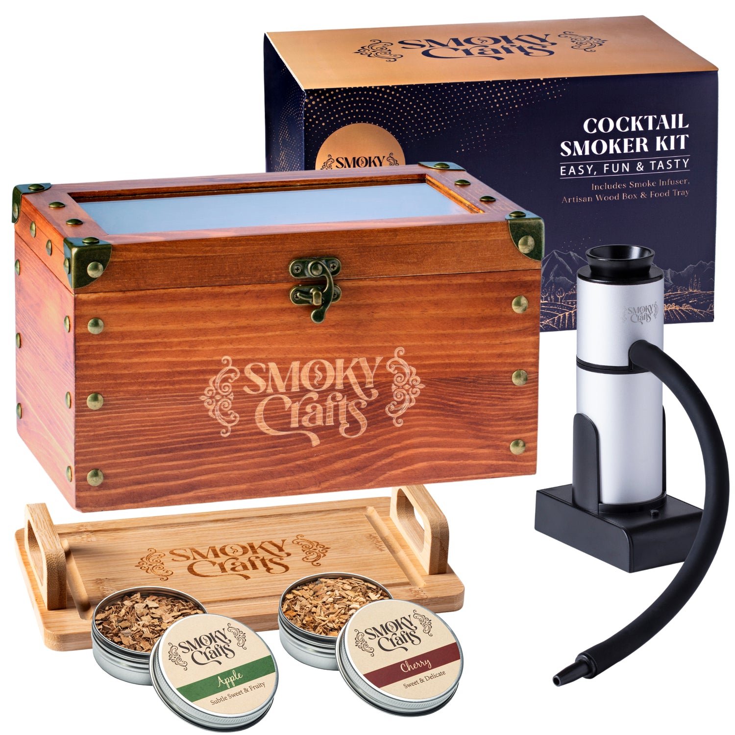 Whiskey Smoker Box with Smoking Gun